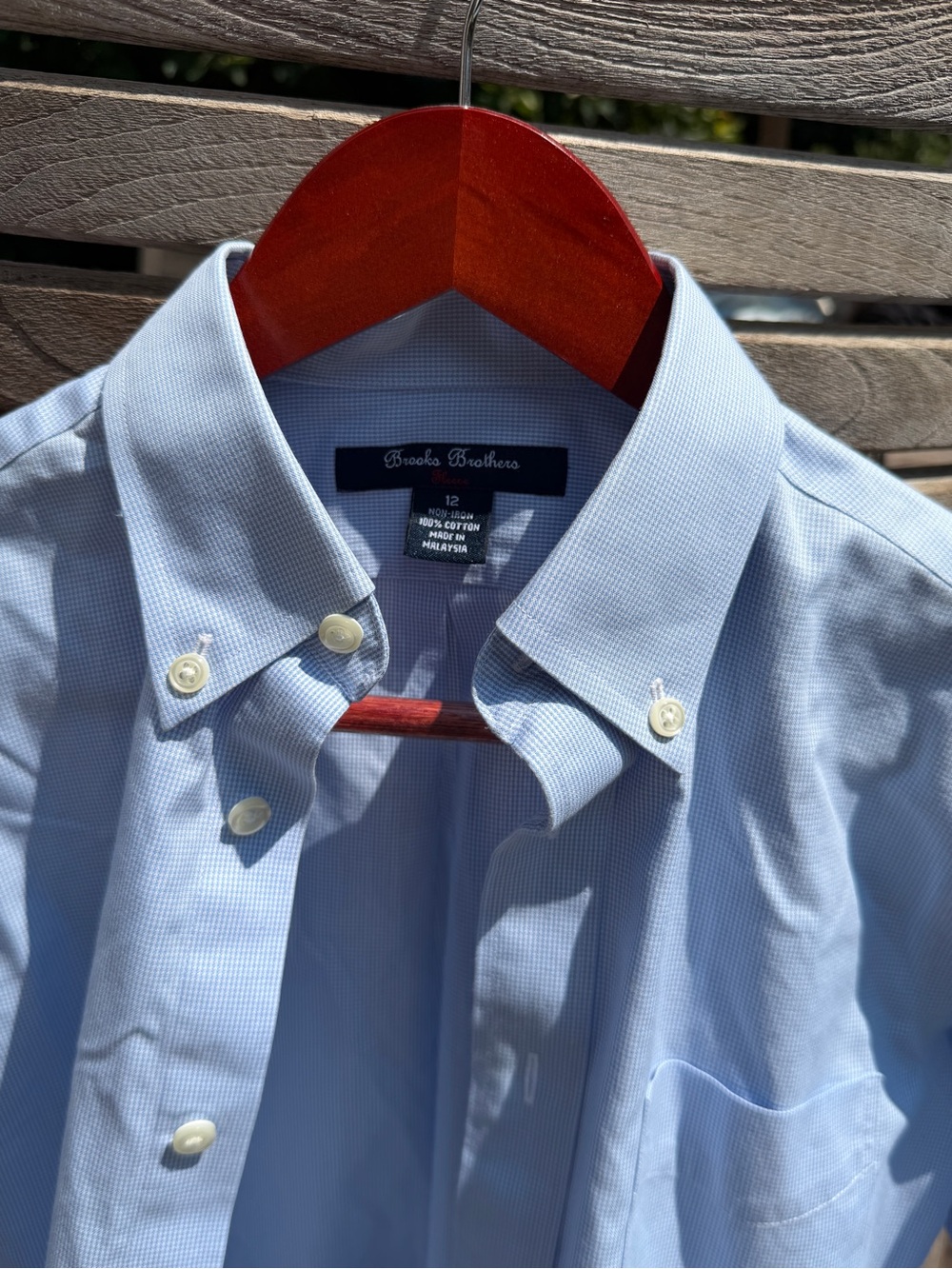 Brooks Brothers Boy’s Light Blue and White Check Button-Down Dress Shirt